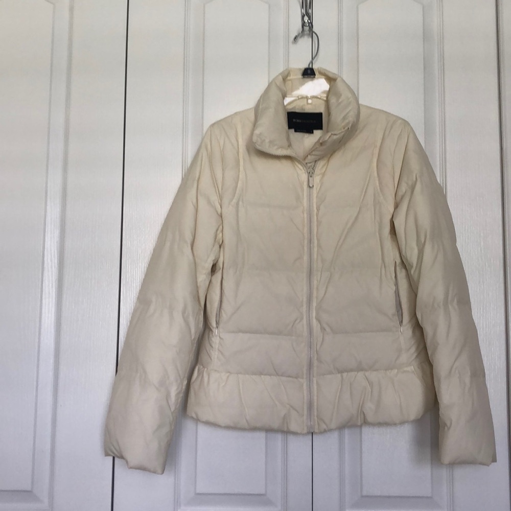 Ivory puffer jacket by BCBG MaxAzria
